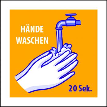 Corona Schilder Hände waschen
